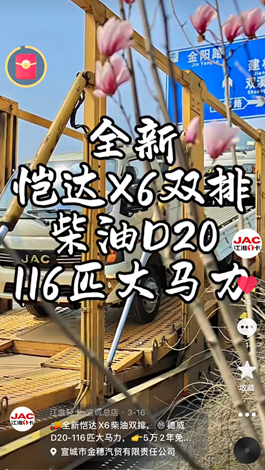 全新愷達(dá)X6柴油雙排，德威D20-116匹大馬力。